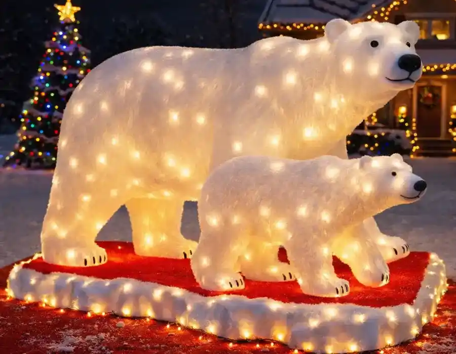 LED ışıklı yılbaşı ayı dekoru