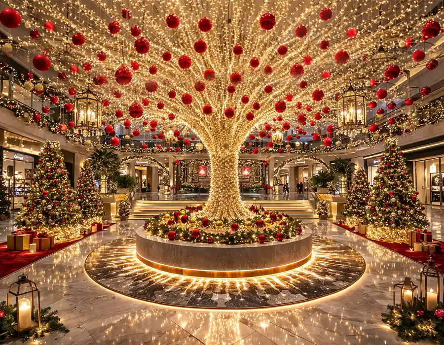 Otel dış mekan yılbaşı ışıklandırma