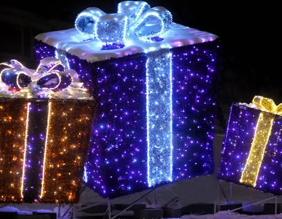 3D LED hediye paketi dekoru